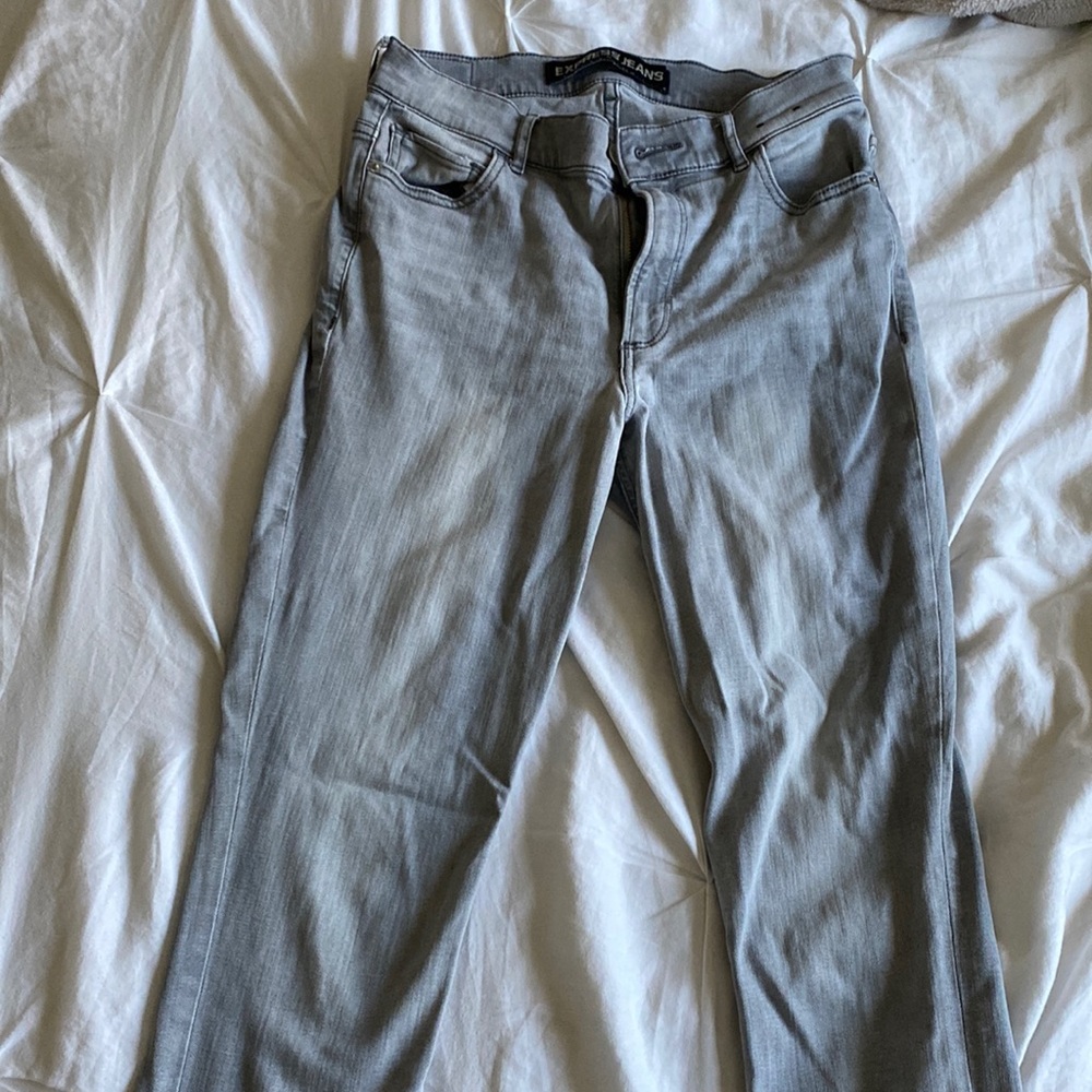 Grey-washed Express jeans, size 8, Leggings high rise w/ stretch